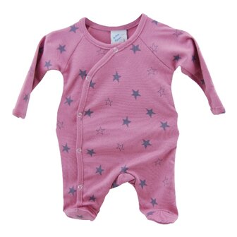 Babypakje roze sterprint prematuur met naam